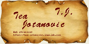 Tea Jotanović vizit kartica